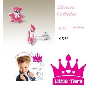 Little Tiara Beer oorbellen zilver